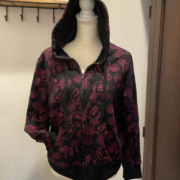 Disney Tops - Disney zip front hoodie. Mickey Mouse sketch print. Cotton/poly. Preworn-fun!